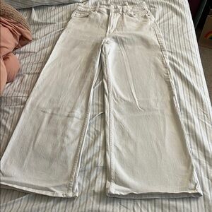 H&M White Flare Wide Leg Jeans